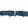 Image de Ensemble De Canapés 2 Pcs Bleu Tissu Vidaxl