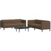Image de Ensemble De Canapés 2 Pcs Marron Tissu Vidaxl