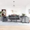 Image de vidaXL Ensemble de Canapés 3 pcs avec Coussins Canapés avec Accoudoirs et Pieds Meubles de Salon Salle de Séjour Moderne
