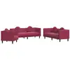 Image de Ensemble De Canapés 3 Pcs Avec Coussins Rouge Bordeaux Velours Vidaxl