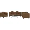 Image de Ensemble De Canapés 3 Pcs Avec Coussins Marron Velours Vidaxl