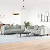 Image de Ensemble De Canapés 2 Pcs Avec Coussins Gris Clair Velours Vidaxl