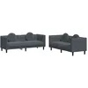 Image de Ensemble De Canapés 2 Pcs Avec Coussins Gris Foncé Velours Vidaxl