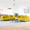 Image de Ensemble De Canapés 2 Pcs Avec Coussins Jaune Velours Vidaxl