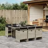 Image de vidaXL Ensemble à Manger de Jardin avec Coussins 7 pcs Chaises et Table de Patio Meubles de Terrasse Extérieur Gris Clair 3210551