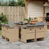 Image de vidaXL Ensemble à Manger de Jardin avec Coussins 9 pcs Table et Chaise de Terrasse Meubles de Patio Mobilier dExtérieur 3210660