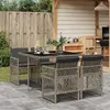 Image de vidaXL Ensemble à manger de jardin 5 pcs coussins gris résine tressée 3210716