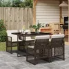Image de vidaXL Ensemble à manger de jardin 5 pcs et coussins marron poly rotin 3210717