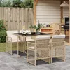 Image de vidaXL Ensemble à manger de jardin avec coussins 5pcs Beige poly rotin 3210718