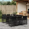 Image de vidaXL Ensemble à manger de jardin coussins 7 pcs noir résine tressée 3210727