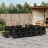 Image de vidaXL Ensemble à manger de jardin 17 pcs coussins noir résine tressée 3211003