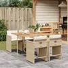 Image de vidaXL Ensemble à Manger de Jardin avec Coussins 5pcs Chaises à Manger avec Accoudoirs Ensemble de Meubles avec Table 3211084