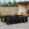 Image de vidaXL Ensemble à Manger de Jardin Coussins 11 pcs Chaises à Manger avec Accoudoirs Ensemble de Meubles avec Table 3211111