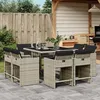 Image de vidaXL Ensemble à Manger de Jardin avec Coussins 9 pcs Table et Chaise de Terrasse Meubles de Patio Mobilier dExtérieur 3211199