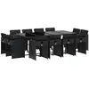 Image de Vidaxl ensemble à manger de jardin 13 pcs coussins noir résine tressée