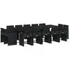 Image de Vidaxl ensemble à manger de jardin 15 pcs coussins noir résine tressée