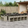 Image de vidaXL Ensemble à Manger de Jardin avec Coussins 15 pcs Table et Chaise de Terrasse Meubles de Patio 3211235