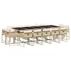 Image de Vidaxl ensemble à manger de jardin et coussins 15 pcs beige