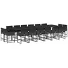 Image de Vidaxl ensemble à manger de jardin 17 pcs coussins noir résine tressée