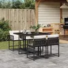 Image de vidaXL Ensemble à manger de jardin coussins 5pcs Noir Résine tressée 3211434