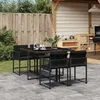 Image de vidaXL Ensemble à manger de jardin coussins 5pcs Noir Résine tressée 3211435