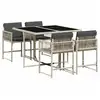 Image de Vidaxl ensemble à manger de jardin et coussins 5 pcs gris clair rotin