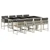 Image de Vidaxl ensemble à manger de jardin et coussins 9 pcs gris clair rotin