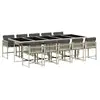 Image de Vidaxl ensemble à manger de jardin 11pcs avec coussins gris poly rotin