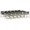 Image de Vidaxl ensemble à manger de jardin et coussins 13 pcs gris clair rotin
