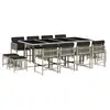 Image de Vidaxl ensemble à manger de jardin et coussins 13 pcs gris clair rotin