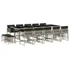 Image de Vidaxl ensemble à manger de jardin et coussins 15 pcs gris clair rotin