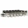 Image de Vidaxl ensemble à manger de jardin et coussins 17 pcs gris clair rotin