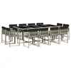 Image de Vidaxl ensemble à manger de jardin et coussins 13 pcs gris clair rotin