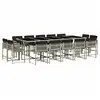 Image de Vidaxl ensemble à manger de jardin et coussins 15 pcs gris clair rotin