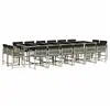 Image de Vidaxl ensemble à manger de jardin et coussins 17 pcs gris clair rotin