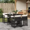 Image de vidaXL Ensemble à manger de jardin coussins 5pcs Noir Résine tressée 3211614