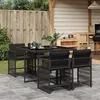 Image de vidaXL Ensemble à manger de jardin coussins 5pcs Noir Résine tressée 3211615