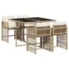 Image de Vidaxl ensemble à manger de jardin avec coussins 5pcs beige poly rotin