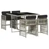 Image de Vidaxl ensemble à manger de jardin et coussins 5 pcs gris clair rotin
