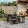 Image de vidaXL Ensemble à manger de jardin et coussins 7 pcs gris rotin 3211628