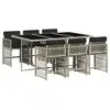Image de Vidaxl ensemble à manger de jardin et coussins 7 pcs gris clair rotin