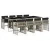 Image de Vidaxl ensemble à manger de jardin et coussins 9 pcs gris clair rotin