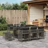Image de vidaXL Ensemble à manger de jardin 11pcs avec coussins gris poly rotin 3211688