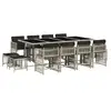 Image de Vidaxl ensemble à manger de jardin et coussins 13 pcs gris clair rotin
