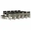 Image de Vidaxl ensemble à manger de jardin et coussins 15 pcs gris clair rotin