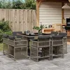 Image de vidaXL Ensemble à Manger de Jardin avec Coussins 9 pcs Table et Chaises à Dossier Rabattable Meubles dExtérieur Patio 3211736