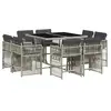 Image de Vidaxl ensemble à manger de jardin et coussins 9 pcs gris clair rotin