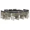 Image de Vidaxl ensemble à manger de jardin 11pcs avec coussins gris poly rotin