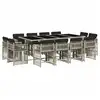 Image de Vidaxl ensemble à manger de jardin et coussins 13 pcs gris clair rotin