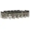 Image de Vidaxl ensemble à manger de jardin et coussins 15 pcs gris clair rotin